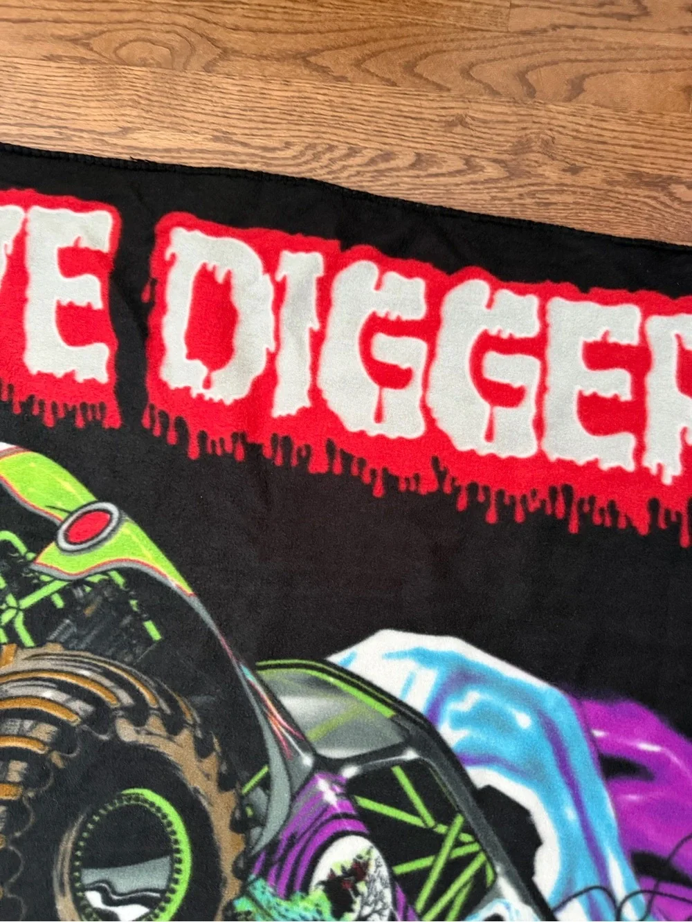 2006 Monster  Jam Grave Digger  Multicolor Monster Truck  Fleece Blanket
